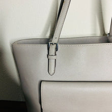 Load image into Gallery viewer, Michael Kors Jet Set Gray Saffiano Leather Tote Double Handle Traveler Bag