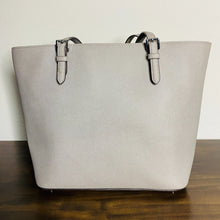 Load image into Gallery viewer, Michael Kors Jet Set Gray Saffiano Leather Tote Double Handle Traveler Bag