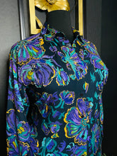 Load image into Gallery viewer, Vintage Floral Teal Blouse
