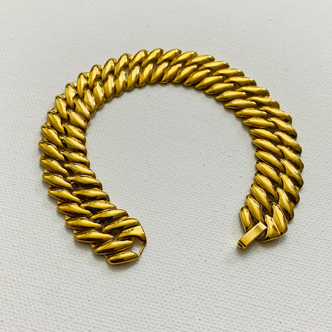 Vtg American Link Gold Tone Bracelet