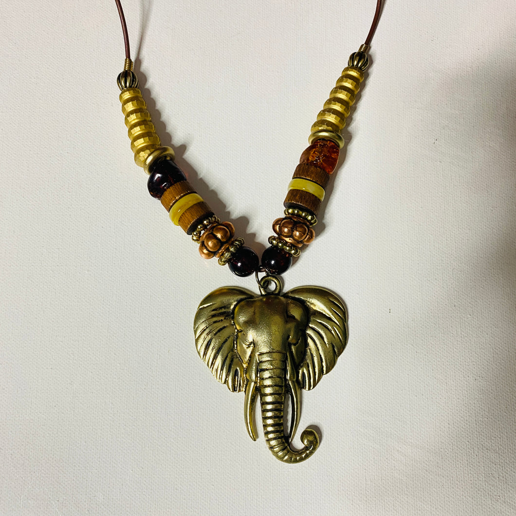 Vtg 90s Elephant Boho Necklace