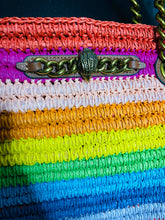 Load image into Gallery viewer, The Striped Rainbow Straw Bag
