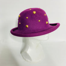 Load image into Gallery viewer, Doeskin Purple Studded Hat
