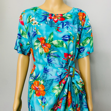 Load image into Gallery viewer, Vintage 90s Y2K Erika Medium Floral Wrap Dress Womens MultiColor Tropical Print

