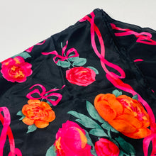 Load image into Gallery viewer, Vintage Silk Floral Peonies Ribbon scarf
