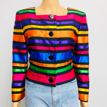 Load image into Gallery viewer, VTG Cropped Striped Jacket Size 4
