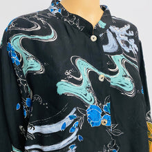 Load image into Gallery viewer, Silk Art Deco Velvet Tunic Blouse Size 2X
