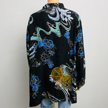Load image into Gallery viewer, Silk Art Deco Velvet Tunic Blouse Size 2X
