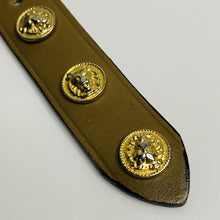 Load image into Gallery viewer, VTG Lion Head Gold Tone Studded Brown Leather Y2K Belt Medium
