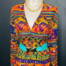 Load image into Gallery viewer, Vintage Womens Abstract Tunic Blouse Size 8
